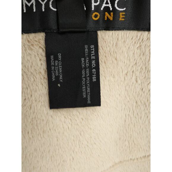 Mycra Pac One Jacket Womens Medium Beige Microfiber Open Front Sherpa Lined Coat - Picture 9 of 16